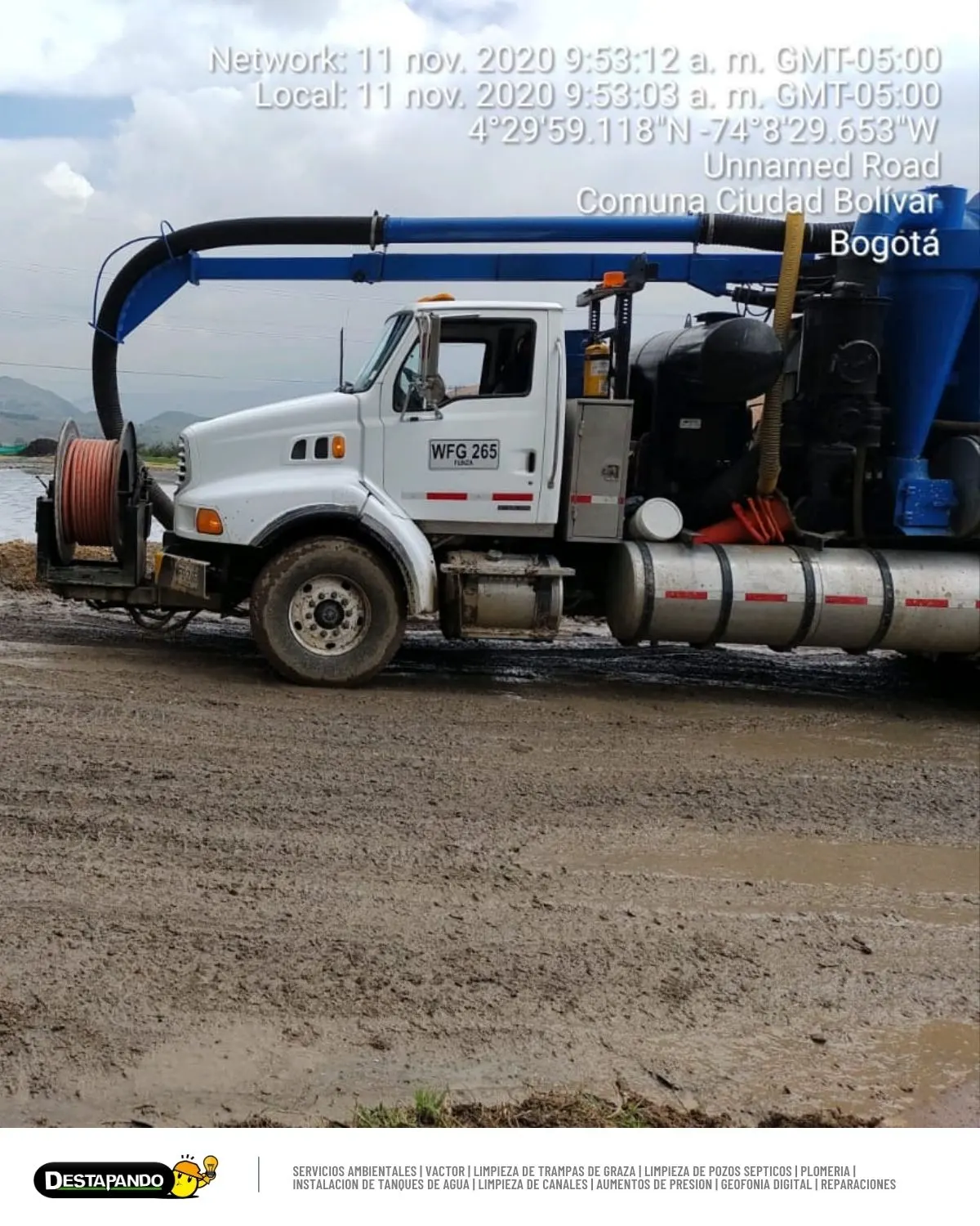 Operación de destape de cañerías en Mosquera