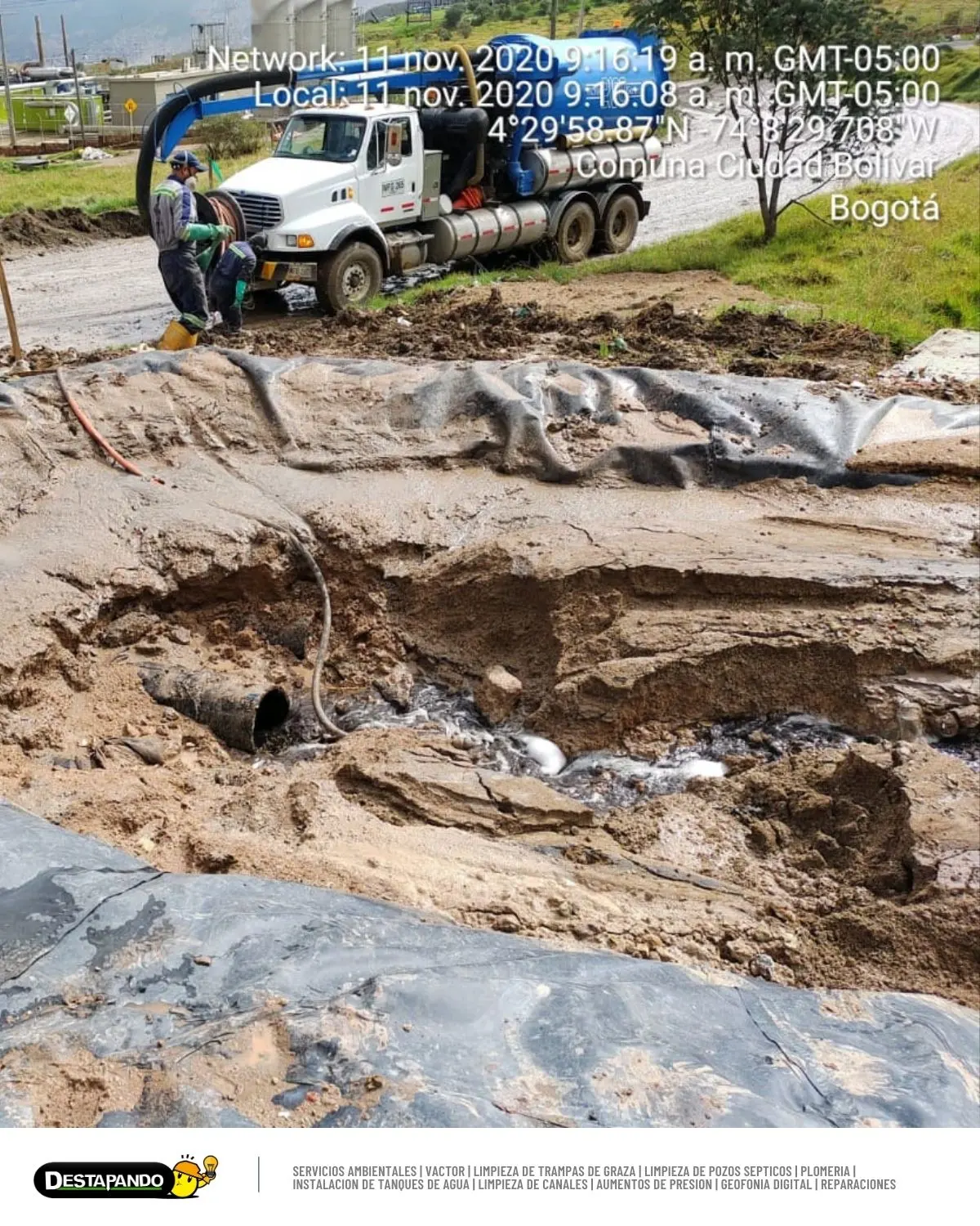Camión Vactor en operación en Bogotá - Proyecto 21
